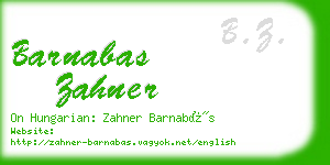 barnabas zahner business card